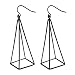 Q&Q Fashion Black Blogger Aztec Gold Cut Out 3D Triangle Pyramid Steampunk Diva Gypsy Earrings