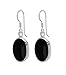Produktbild Tuscany Silver Damen Sterling Silber 11mm x 14mm Oval Schwarz Onyx Drop Ohrringe 8.57.9269
