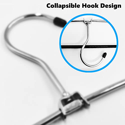 Kleverise 2 Pack Pants Hangers Space Saving, 5 Layer Tiered Non-Slip Stainless Steel Pants Hangers, Multi-Tier Pants Organizer Hangers, Swing Arm Space Saver Pants Hangers For Jeans Trousers #TOP4