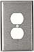 Leviton 84103 1-Gang Duplex Device Receptacle Wallplate, Oversized, Device Mount, Stainless Steel