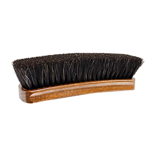 Birch Premium Quality Shoe Brush, 100% Horsehair, Shine Buff Polish Leather Shoes & Footwear [Large, 168mm x 53mm x 17mm] (Black Horse Hair)
