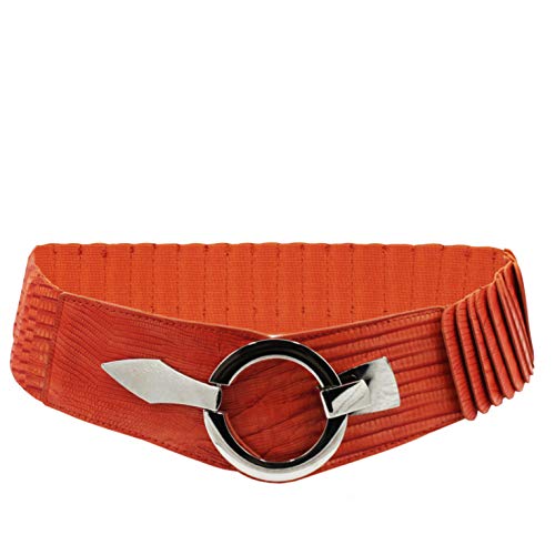 Gloop Damen Taillengürtel Elastischer gürtel 6 cm breiter Hüftgürtel silberner Ring Cover