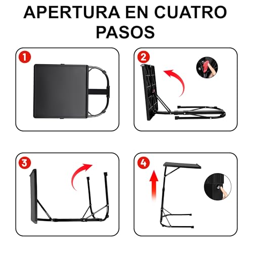 Miniatura 6 de T-Lovendo.Es Mesa Auxiliar Plegable Con Altura Ajustable, Forma De C, Con 3 Alturas De 63,5 A 76 Cm , 3 Ángulos Ajustables, Para Ordenador Portátil, Lectura, Sofá, Sillón