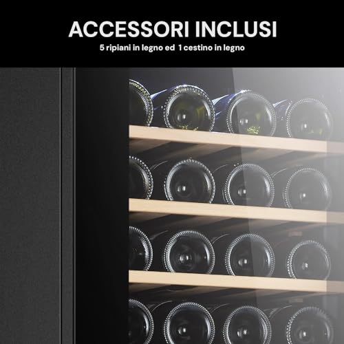 Wintem Cantinetta Vino Refrigerata Elegante - Doppia Temperatura Personalizzabile, Frigorifero Termoelettrico con Display LED Touchscreen | Capacità 28 Bottiglie 82L - Regalo di Natale - immagine 6
