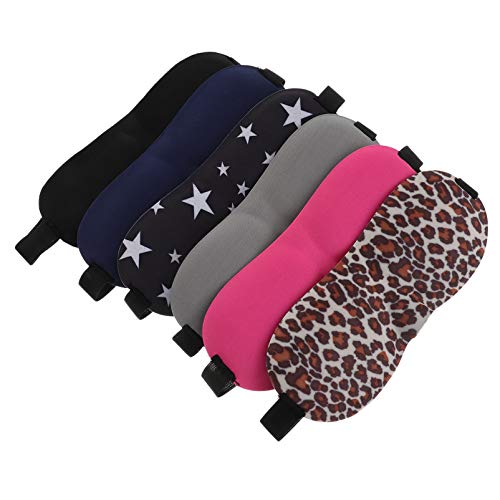 Phantasmia 3Dアイマスク 6個セット、コットン素材 調整可能で快適な着け心地 旅行やオフィスでの使用に最適