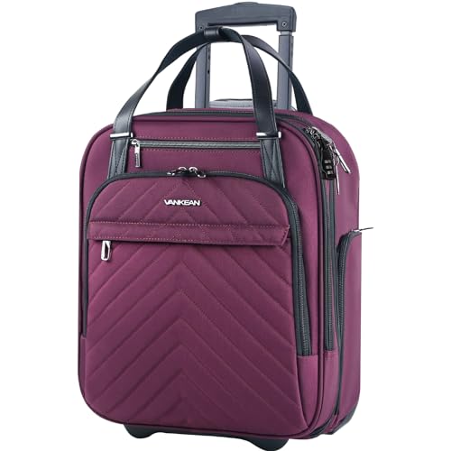VANKEAN Carry On Underseat 16-inch Multi-functional Underseater Lightweight Overnight Suitcase with...