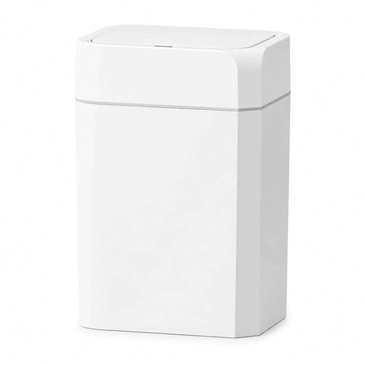 9L + 12L Motion Sensor Trash Can Set, White Automatic Plastic Garbage Bins, 2.4 Gal + 3.2 Gal Battery Operated Touchless Trash Can Set for Bathroom, Bedroom, Office