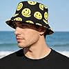 YFHUVB Oasis Bucket Hat,Double Sided Smiling Face Bucket Hat,Suitable for Outdoor Activities, Dressing Up, Fishing, Cycling, and Traveling Bucket Hats(Black) #3