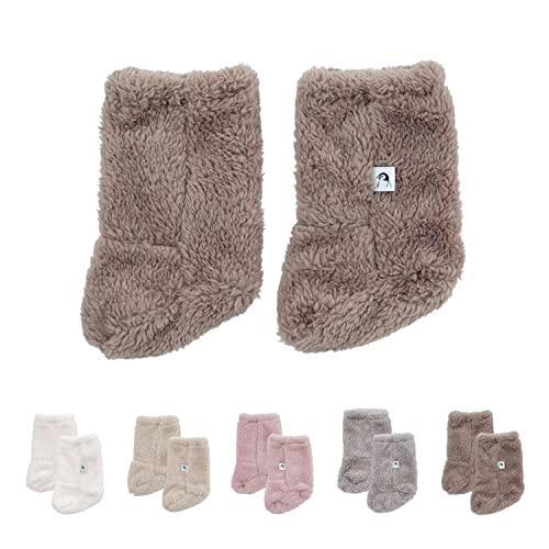 Image of Konny Baby Fluffy Cozy Fleece Winter Booties for Infant (Brown)