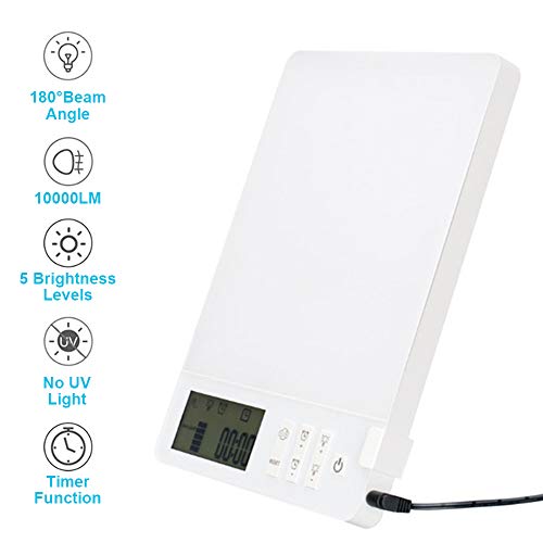 Image of 23W LEDs Daylight Light with Timer Function Dimmable 10000lm Bright Lamp 6000k White & Blue Light for Winter Home Office