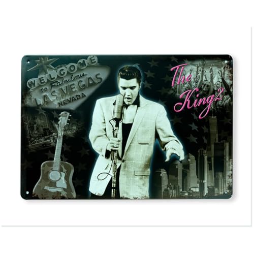 Image of Eazywagon Decorative Retro Metal Signs Wall Plate - 12x8 Inch (King to Sing) | Weatherproof Vintage Metal Sign Plate for Cafe, Home, Bar, Garage | Decorative Wall Hanging Sign Board