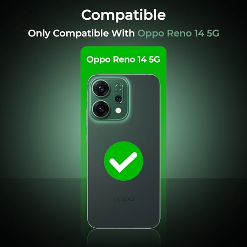 Image of A rtistque Transparent Back Cover Case for Oppo Reno 14 5G | Acrylic Armor | Anti-Drop | Shockproof TPU Edge | Oppo Reno 14 Back Cover - Green