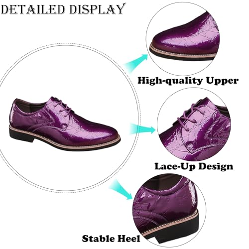 Men's Leather Classic Lace-Up Business Dress Oxfords Fashion Comfortable Pointed Toe Low Heel Derby Shoes Wedding Party Prom Tuxedo Shoes3