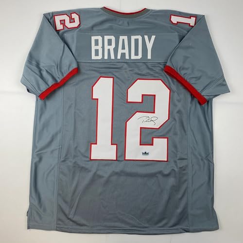 Tom Brady Tampa Bay Pewter Grey Facsimile Autographed Jersey