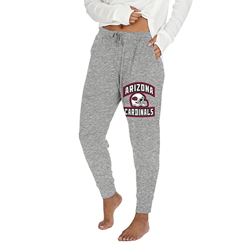 Zubaz Officially Licensed Women's NFL Marled Gray Soft Jogger, Arizona Cardinals, Size Large