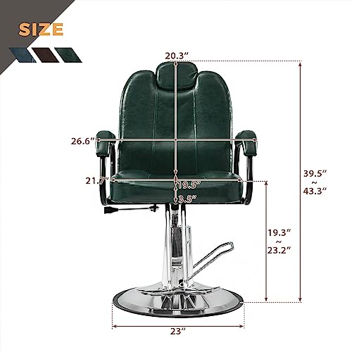 Sedia da barbiere regolabile con pompa resistente per salone e spa ad alta capacità con schienale confortevole, design ergonomico, attrezzatura professionale per lo styling dei capelli