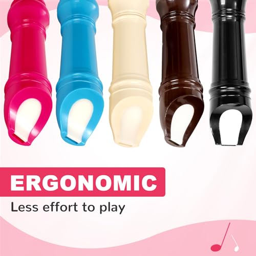 Soprano Recorder Instrument for Kids Student - German Fingering 8 Hole Flute ABS Descant Recorders for Beginners 3pcs Removable with Cleaning Rod and Storage Bag, Black
