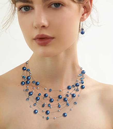 Layered Pearl Beaded Necklaces for Women Multi Layered Pearl Choker Necklace Boho Jewelry for Women Gifts for Mom3