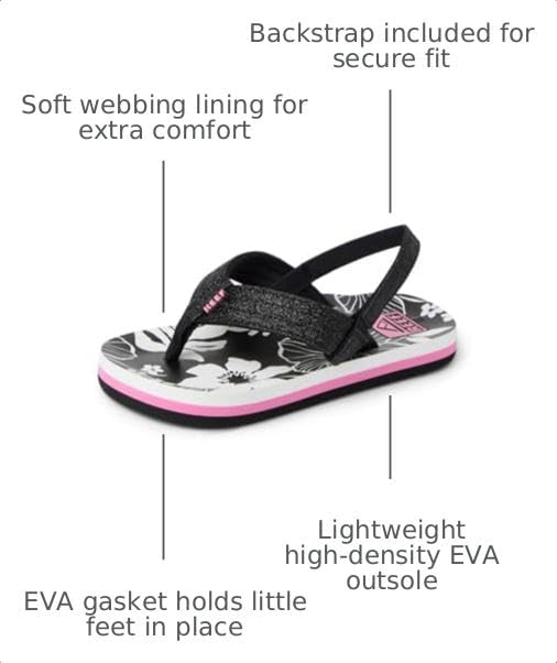 Image of REEF Girls Toddler /Little Kid Ahi Beach Flip Flop, Soft Cushion Footbed, Water Friendly