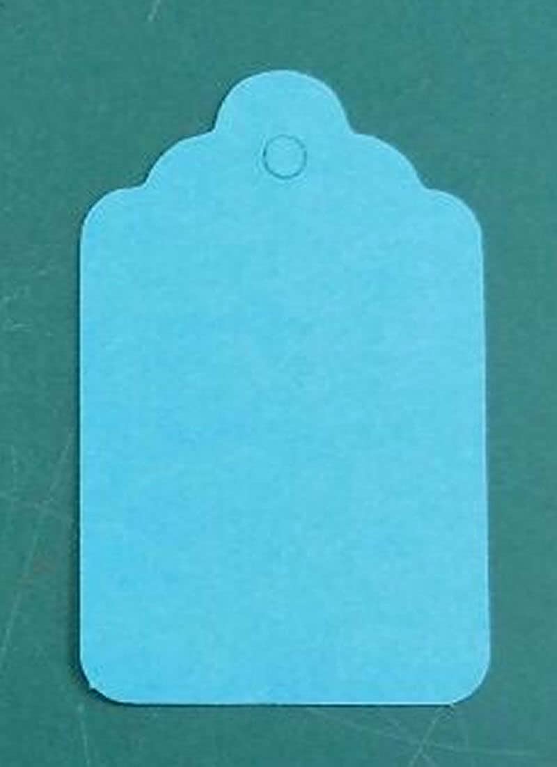 1000 Coloured Kraft UnStrung Tags Swing Price Ticket Jewellery Labels (Blue, 32mm X 22mm)