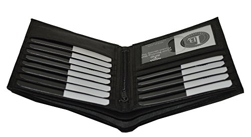 Leatherboss Genuine Leather RFID blocking Hipster Tall Credit Card Holder Wallet for men, Black4