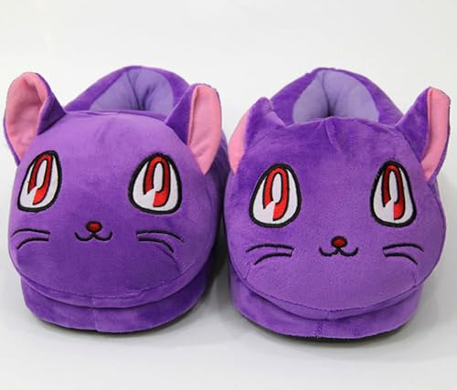 Unisex Slippers Cute Plush Cat Bedroom House Slippers Adult Anti Slip Loafers Shoes2