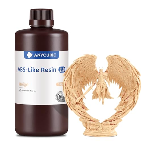 Image of ANYCUBIC 2nd Gen Resin Technology ABS-Like Resin 2.0, 3D Printer Resin with High Toughness, More Precise Details, Low Odor, Wide Compatibility for All LCD Resin 3D Printers (Beige, 1kg)
