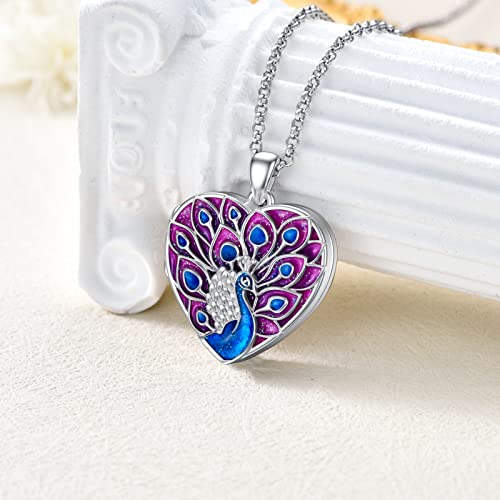 SOULMEET Heart Shaped Bird Locket Necklace That Holds Pictures Photo Sterling Silver Animal Jewelry Personalized Locket Necklace2