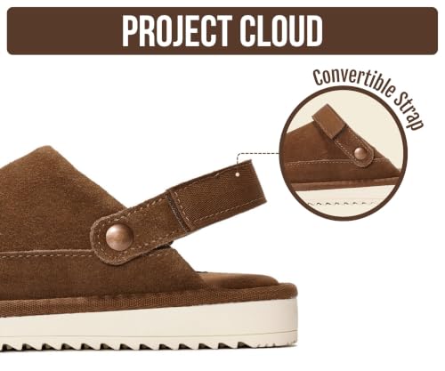 Image of Project Cloud Kids Genuine Leather Clogs with Back Strap (Little Goldstar) | Memory Foam Insole Lightweight Easy On Sandals for Boys & Girls Adjustable Fit Non Slip Outsole Comfortable Casual Everyday