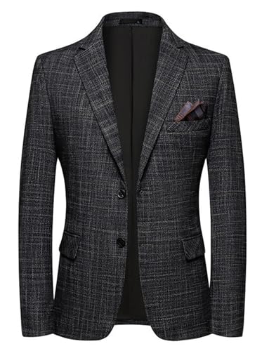 Blazer de costume en lin pour homme veste décontractée à revers cranté