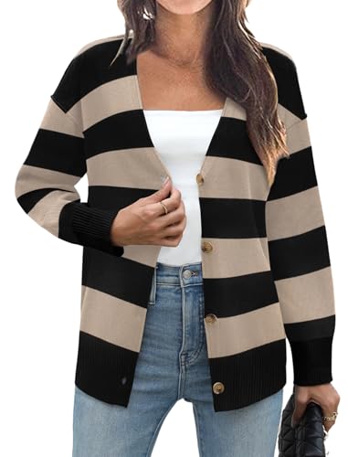 Image of Zeagoo Women's Oversized Button Cardigan Sweaters 2026 Fall Open Front Lightweight Cardigans V Neck Loose Knit Outwear