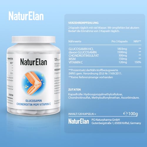 Glucosamin und Chondroitin hochdosiert, 120 Kapseln