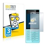 BROTECT (3 Stück Schutzglas für Nokia 216 Schutzfolie Made in Germany Panzer Folie Glas Bildschirmschutz [Kratzfest 9H, Anti-Fingerprint,Transparent]