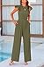 PRETTYGARDEN Summer Jumpsuits for Women Dressy 2026 Fashion Ruffle Cap Sleeve Romper Crew Neck Rib Knit One Piece Outfits (Army Green,X-Large)
