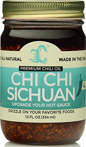 Chi Chi Sichuan â€“ Premium Mala Sichuan Chili Crisp Sauce with Olive Oil Crunchy Garlic & Tingly Sichuan Peppercorn. (Large 12 OZ) Versatile Condiment Vegan & Keto Friendly. All Natural. Made in USA.