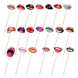 Cabilock 20 Accessoires Photobooth Lèvres Colorés pour Fête 20 Pièces en Matériau Sû...