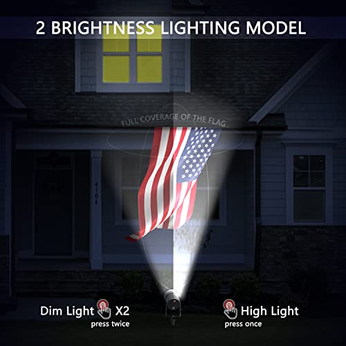 Ofuray FPL-C Solar Flag Pole Light Outdoor, Brightest Flag Pole Light Solar Powered, American Flag Coverage Led Solar Flag Pole Lights Outdoor Dusk To Dawn Fit 0.5''-4'' Flagpole thumb #2