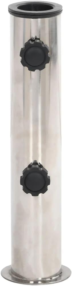 vidaXL Stainless Steel Parasol Base-Silver, Sturdy & - Umbrella Stand for 1.5"/1.9" Poles, Lightweight & Adjustable, Portable for Patio/Deck Use
