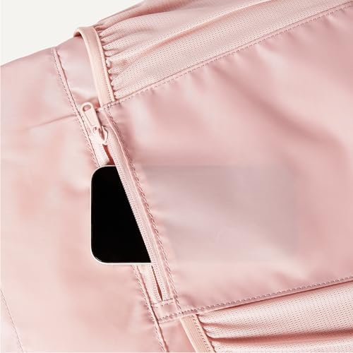 Image of Amazon Basics Drawstring Lightweight Gym Bag Soccer Backpack with Zipper Pouch, Mesh Side Pockets for Water Bottle, Large, Pink