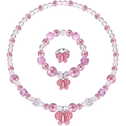 Colourful Butterfly Necklace and Bracelet Set Cover