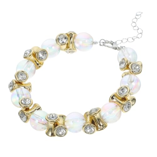 BELLIFFY キャンディーカラーの犬用首輪 犬の宝石 猫の真珠のネックレス 大型犬用の犬用ビーズネックレス首輪 ピンクの犬の首輪 犬用ドッグネックレス 大きな犬のネックレス 王女の犬の首輪 樹脂