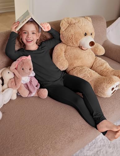 Arshiner Thermal Underwear for Kids Long Johns Girls Base Layer Top and Bottom Set3