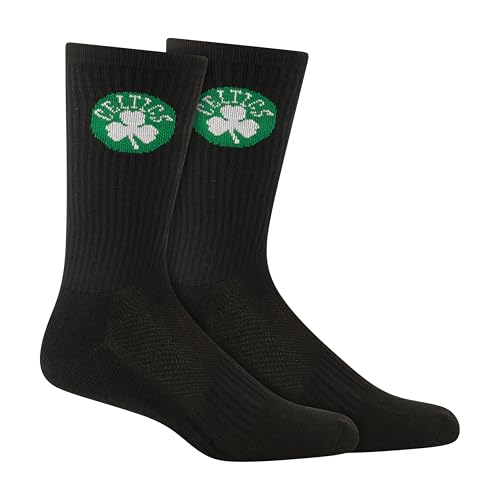 Ultra Game Youth NBA Official Athletic Cushioned Core Logo Team Crew Socks - 3 Pack, Boston Celtics, Assorted, Y9-11 — view 2