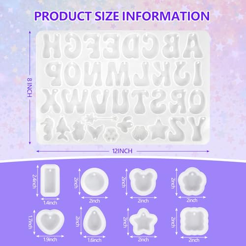 Image of KISREL Epoxy Resin kit -18oz Clear Epoxy Resin with Silicone Alphabet Resin molds and Jewelry Making Kits, 2 Part Epoxy and Hardener for Casting Coating, Keychains, DIY Craft Decorations