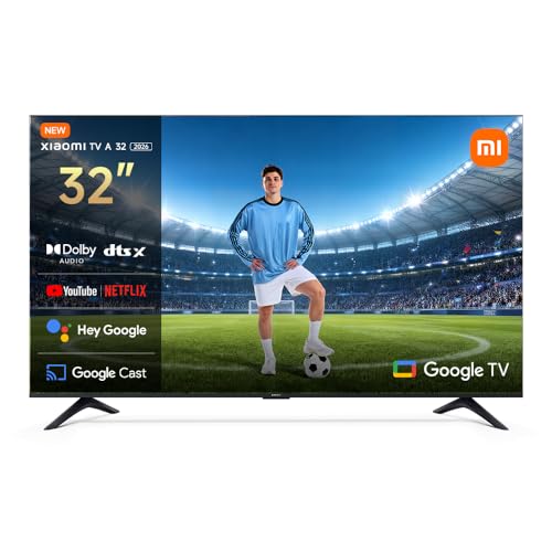 XIAOMI TV A 32 2026 | Google TV | Diseño Elegante con Bisel Ultrafino | Dolby Audio DTS:X + DTS Virtual:X1 | Voice Control