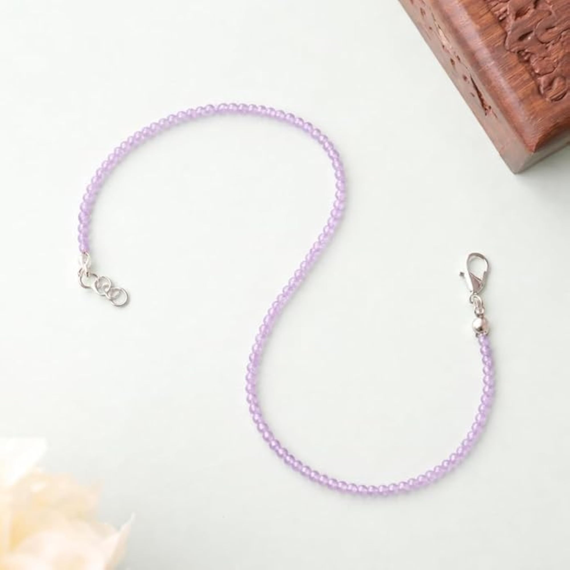Amethyst Pyrite & Black Tourmaline Healing Crystal Anklet Set