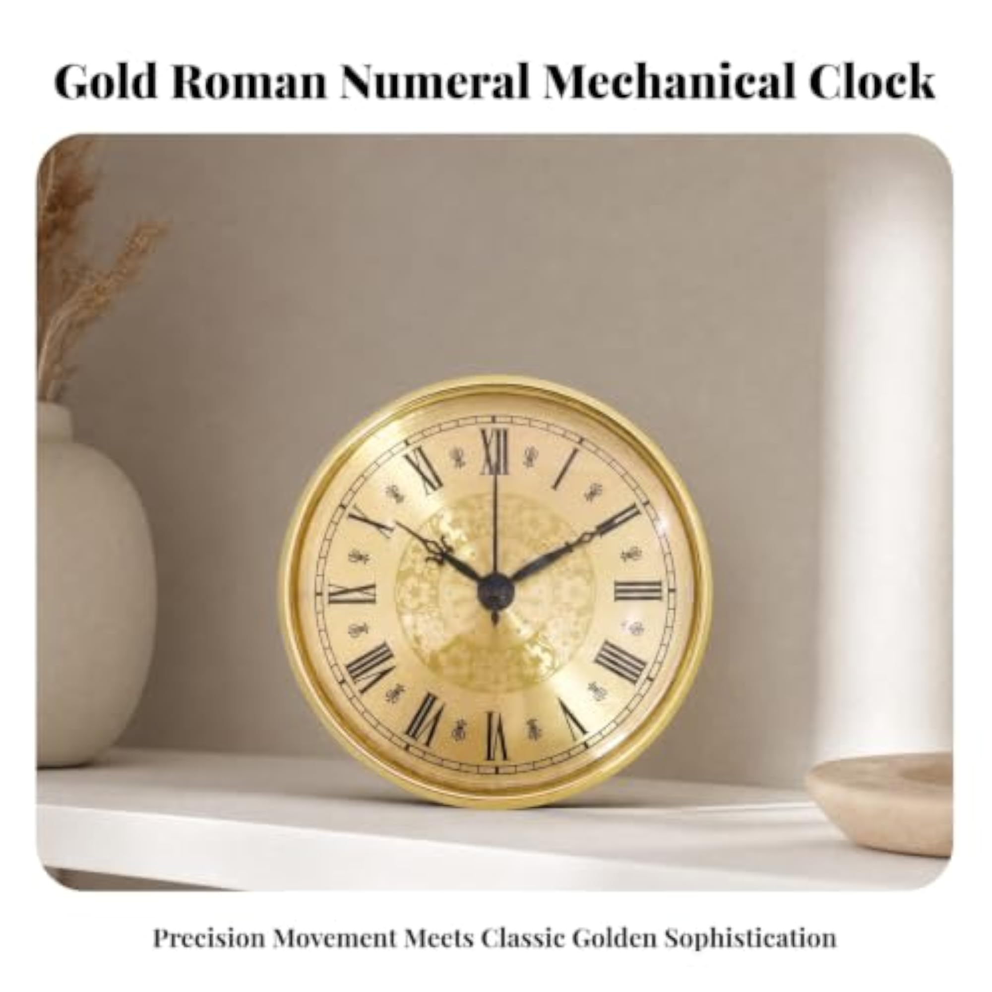 Replacement Gold Frame Clock Insert with Roman Numerals