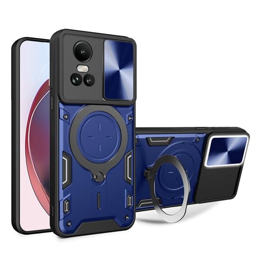 Lucyliy Compatible with Oppo Reno10 CPH2531 Phone Case Cover [with Tempered Glass Screen Protector] Blue