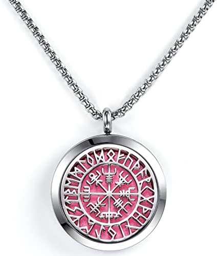 Upper Norse Vikings Amulet Essential Oil Diffuser Necklace - Stainless Steel Locket- Best for Aromatherapy-Perfume, Fragrance, Scent Diffusers for Women and Girls