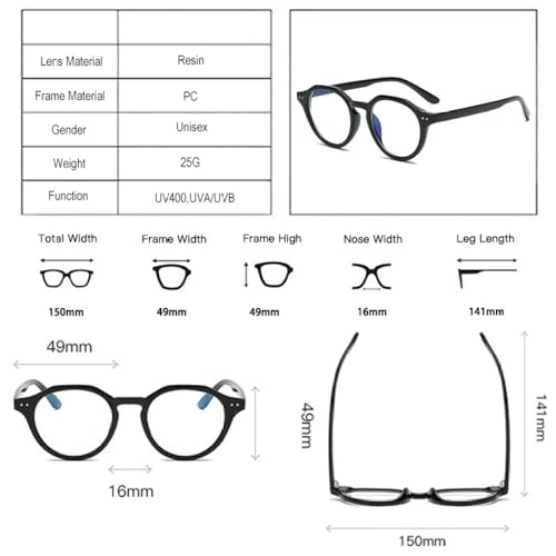 Gafas redondas de moda LVTFCO para cambiar de look con estilo retro 7